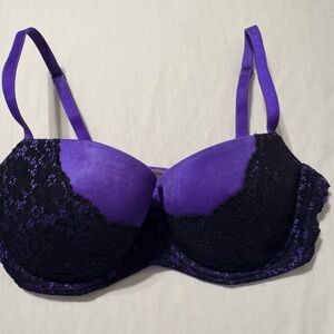 VS Purple and Black Lace Bra